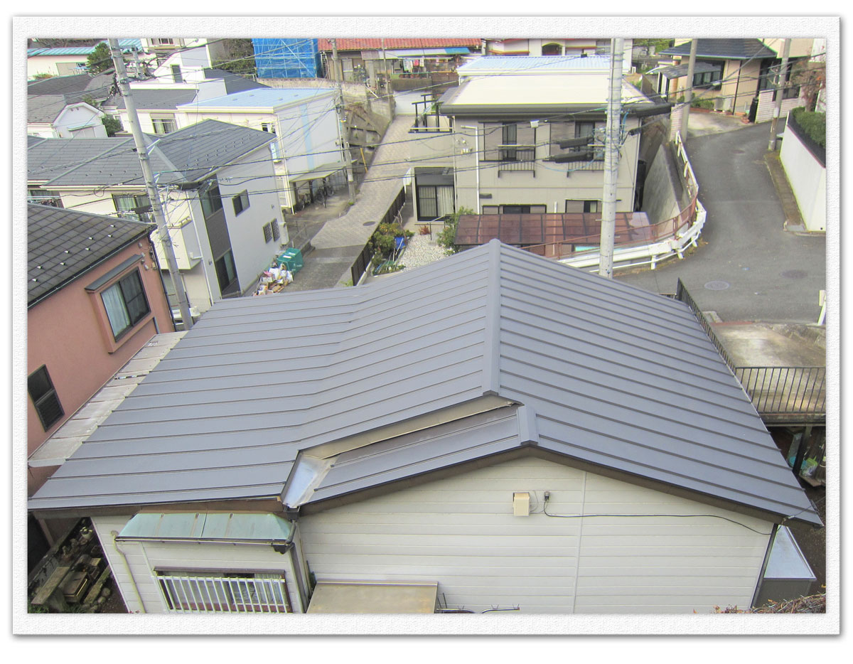 事例No.100 和瓦から金属屋根へ葺き替え工事(横浜市金沢区 N様邸)